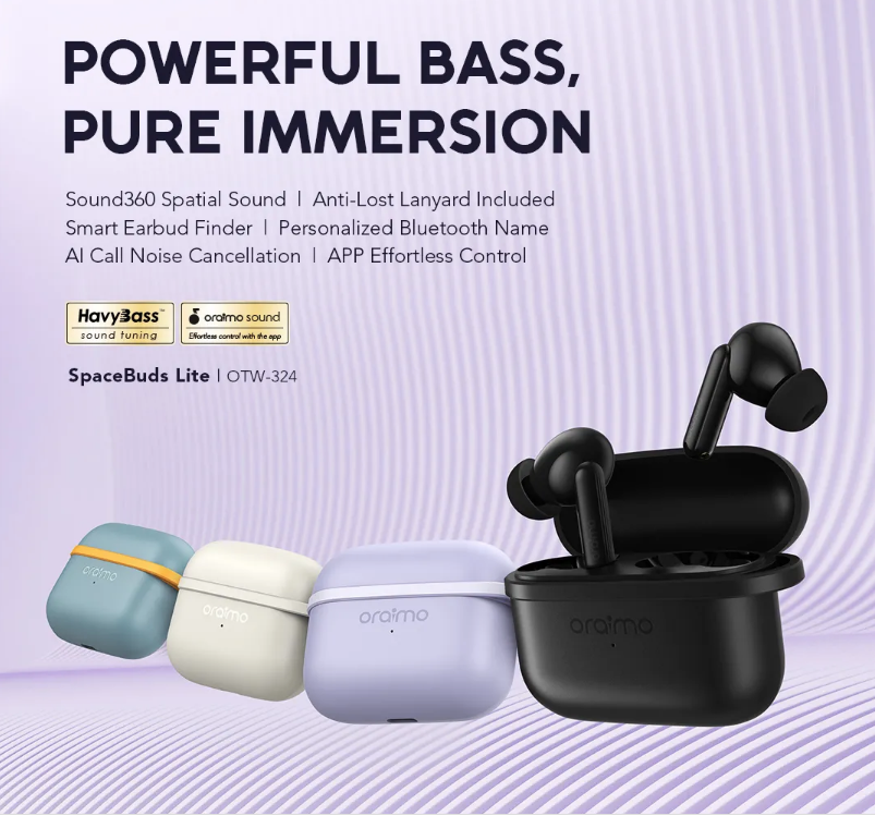 Oraimo SpaceBuds Lite Wireless Earbuds, OTW-324 - Black| Dream 2000
