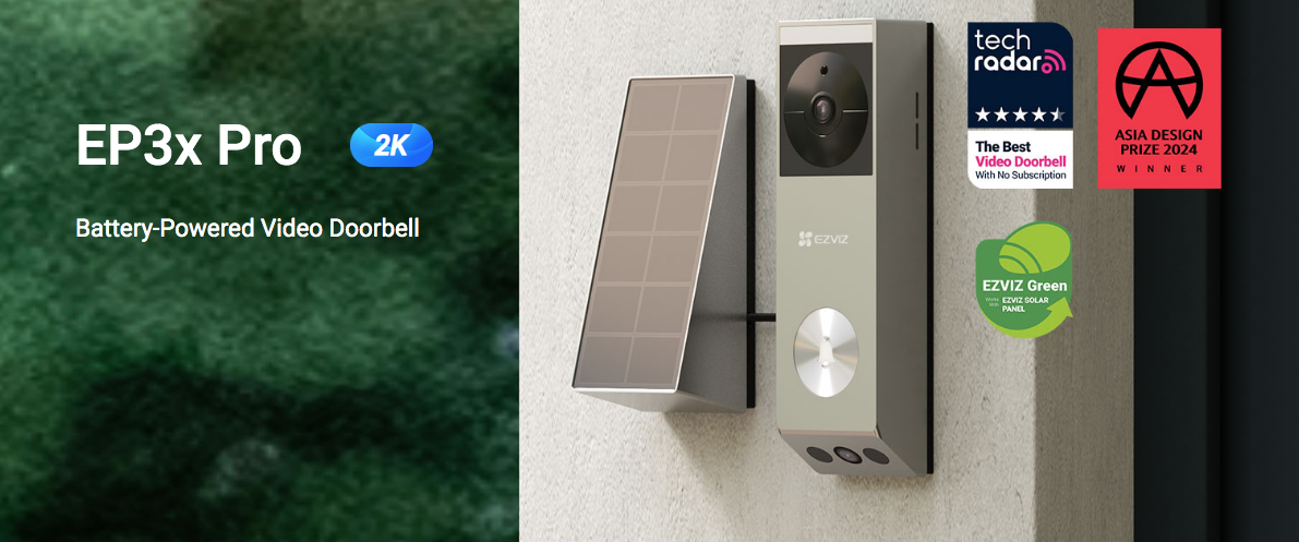 EZVIZ EP3x Pro 2K Battery-Powered Video Doorbell - Silver | Dream 2000