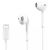 WIWU Earbuds 302 Earphone Wired with Lightning Connector - 1.2m - White