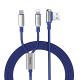 Hoco U17 Cable 2.4A 2 in 1 Lightning & Micro USB 1.5M - Blue