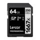 Lexar Camera Memory Card SD 64GB 1667X 250MB