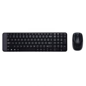 لوحة مفاتيح وماوس لاسلكية من لوجيتك MK220 - أسود
