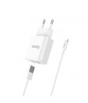 Hoco C62A Victoria dual port charger With Lightning cable - White