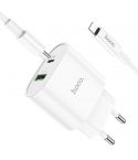 Hoco C95A PD20W+QC3.0 Charger With Type-C To Lightning Cable - White 