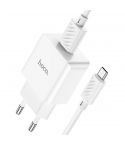 Hoco C106A Charger 10.5W With USB-A To Micro Cable - White