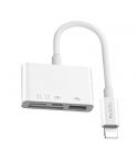 Yesido OTG Adapter Dual Lightning To TF & SD & USB, GS12 - White