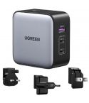 Ugreen CD296 Nexode Wall Charger, 65 Watt, 3 Ports - Gray