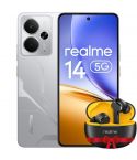 ريلمي 14 5G، رامات 12جيجابايت ، 256 جيجابايت - فضي + سماعة ريلمي بدز T01 هدية مجانية