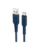 هوكو كابل تايب سي 1 متر 3 أمبير USB مضاد للانحناء X59 - أزرق