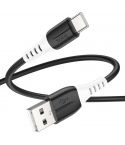 هوكو كابل تايب سي 1 متر USB 3A X82 - أسود