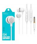 Celebrat G4 Wired Earphone 3.5mm - White