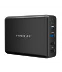 Powerology Charger 4-Port Quick Charging Power Terminal 75W UK - Black