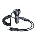 Remax Charger Car Adapter RCC-336 Fast Spring 52.5W Cable Type-C & Lightning