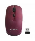 Cliptec Mouse Wireless 1600dpi - Maroon - RZS801 