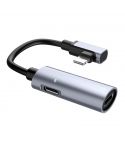 Hoco Cable Lightning Converter Dual Audio For Apple Metal Gray - LS18 