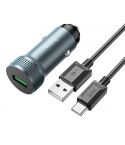 HOCO Z49A Car Charger USB-A To TYPE-C 1M - Gray