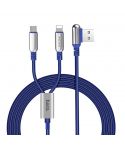 Hoco U17 Cable 2.4A 2 in 1 Lightning & Micro USB 1.5M - Blue