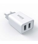 Iconz Bazix Wall Charger Dual USB Ports - XWC02W - White