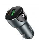 Hoco Z42 Dual Ports Car Charger with LED Display - Black