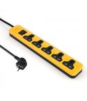 I Lock Power Strip 5 Universal Outlets With Overload Switch 3M - Yellow / Black