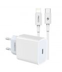 Recci RCK-16ECL Home Charger Adapter 20W With Lightning Cable - White