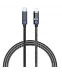 Recci RS-16CL Lightning Crystal Cable 27W Time Display 1.2M - Black
