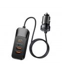 Remax RCC355 Car charger Adapeter 120W , Cable  2 Type-C & 2 USB 