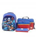 Smart Gate SG-9198 School Backpack Bundle Carrying  Captain America - Blue