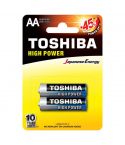 Toshiba LR6GCP BP-2 High Power AA Alkaline Batteries, 1.5 V, 2 Pieces