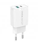 VIDVIE PLE243 Fast Charger USB-A PD with Cable Type-C 20W - White