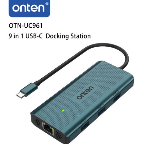 Onten 9 in 1 USB-C Multi-Function Docking Station, OTN-UC961 - Green 