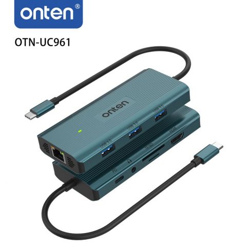 Onten 9 in 1 USB-C Multi-Function Docking Station, OTN-UC961 - Green 