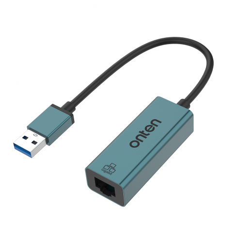 Onten OTN-5225 USB 3.0 to Gigabit Ethernet Adapter - Green