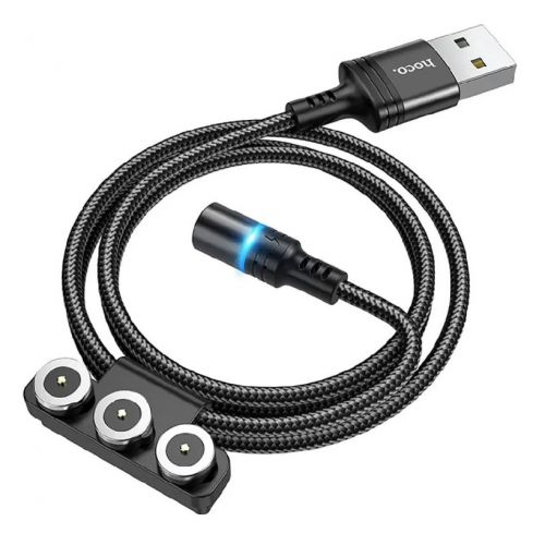 Hoco DU42 Charging Data Cable 3 in 1 Magnetic - Black