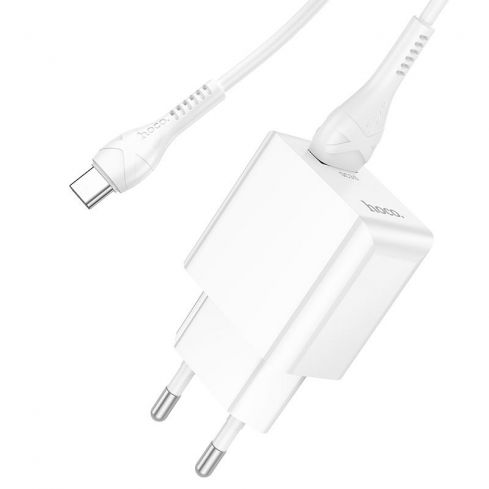 Hoco C98A Wall Charger 18W With Type-C cable - White 