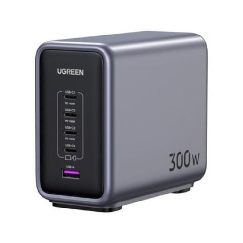 Ugreen Nexode 5-Port Gan Desktop Fast Charger 300W, CD333 - Black