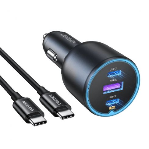 Ugreen 3-Port Fast Car Charger 130W - EC705 - Grey