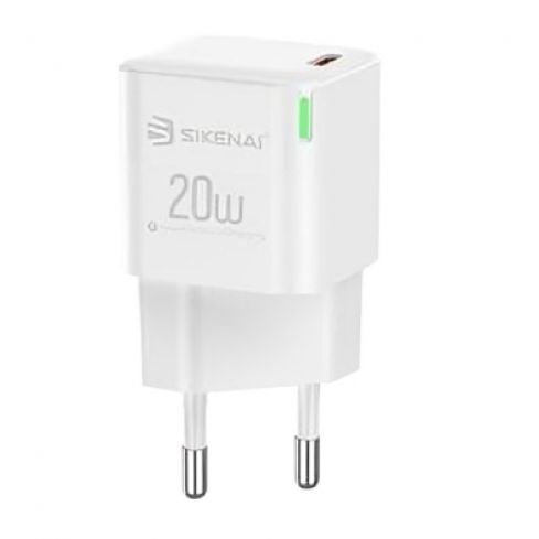 SIKENAI Charger Home Adapter Type-C 20W Fast Charging, GRS-6 - White