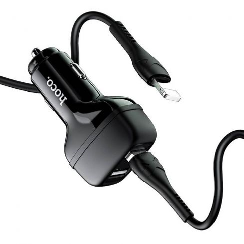 Hoco Z36 Dual Port Car Charger Lightning - Black