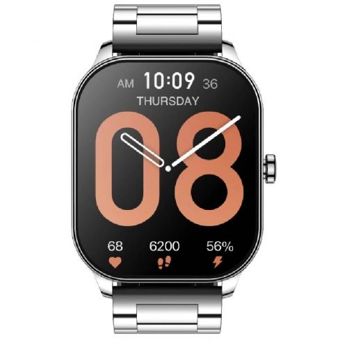 Amazfit Pop 3S Smart Watch (Metal Strap) - Silver