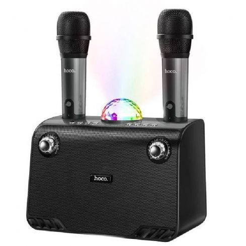 Hoco BS41 Plus Wireless speaker With 2Mic & Coloerful Ligtting Effect - Black