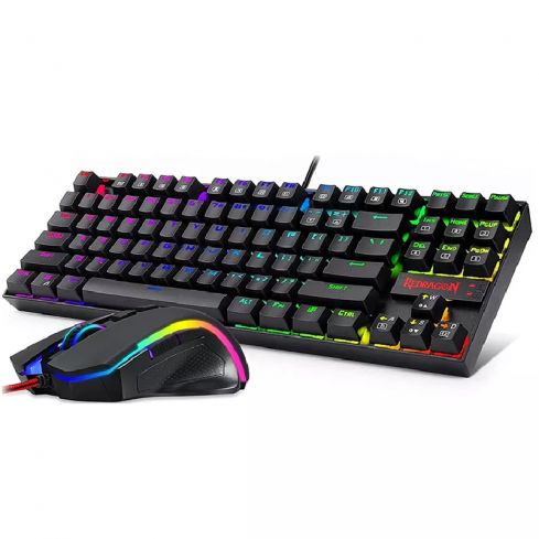 Redragon K552-RGB Tenkeyless Wired Mechanical Gaming Keyboard And Mouse Combo - Black