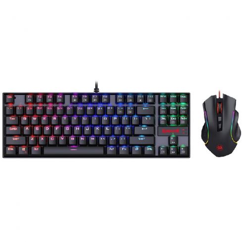 Redragon K552-RGB Tenkeyless Wired Mechanical Gaming Keyboard And Mouse Combo - Black