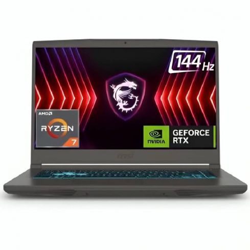 Msi Thin A15 B7V لاب توب الالعاب، AMD Ryzen™ 7 7735HS، 16 جيجابايت رام، 512 جيجابايت SSD، GeForce RTX™ 4060 8جيجابايت، 15.6 بوصة FHD 144هرتز، Windows 11 - رمادي