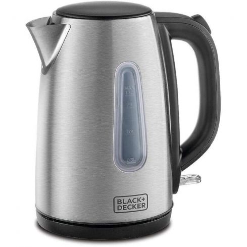 Black&Decker Stainless Electric Kettle, 1.7 Liter, 2200 Watt, JC450 - Silver