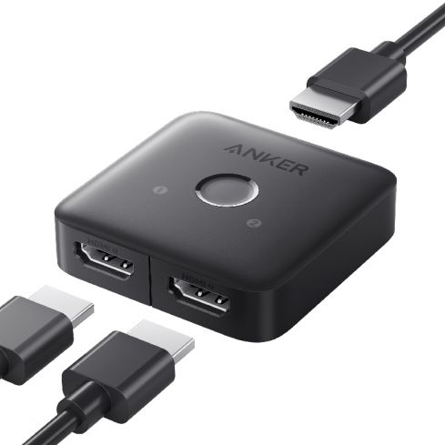 Anker HDMI Switch 2 in 1 Out, 4K HDMI - Black