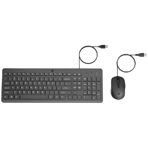 HP 150 Wired Keyboard & Mouse Combo - Black