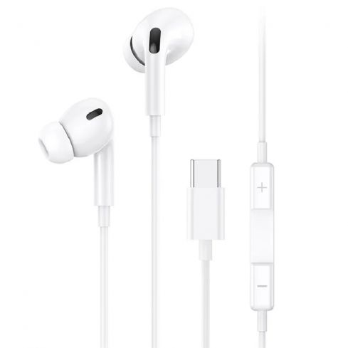 Usams SJ452 Type-C In-Ear Wired Earphones - White