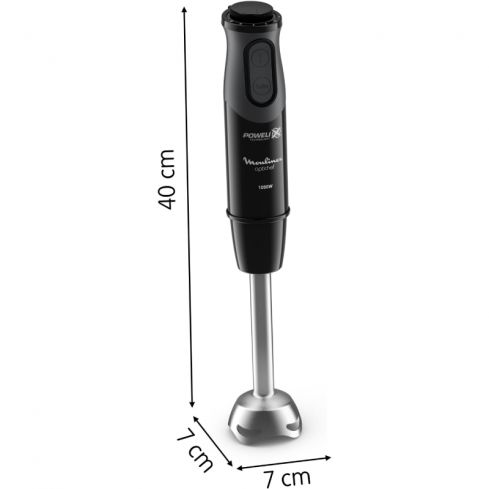 Moulinex Opti-Chef Hand Blender 1000 Watt, 800 ml, With Egg Beater And Chopper, DD6552EG - Black