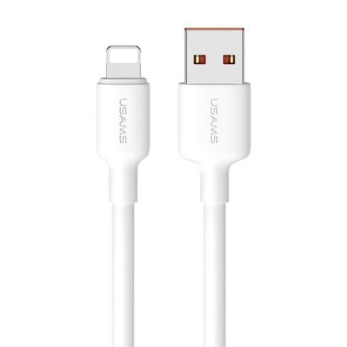 كابل Usams SJ605 USB-A إلى Lightning، 2 متر، 2.4 أمبير - أبيض